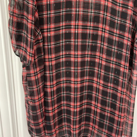 Torrid Chiffon Lurex Ruched Sleeve Blouse size 3 3x - Picture 8 of 12